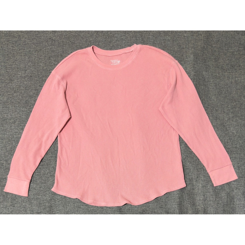 Time and Tru Womens XXL Long Sleeve Pink Waffle Knit Top TT34100028568
